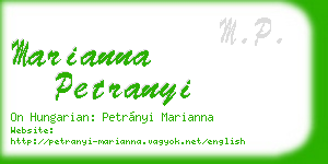 marianna petranyi business card